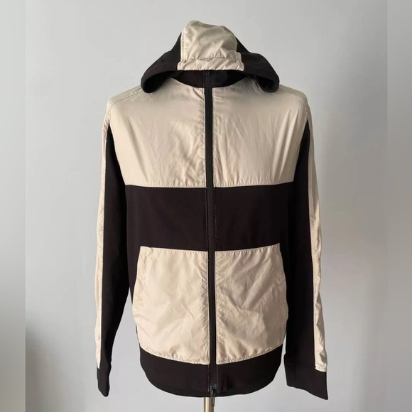 Emporio Armani Black and Cream Windbreaker with Color Block Design, Size Medium - Picture 1 of 12